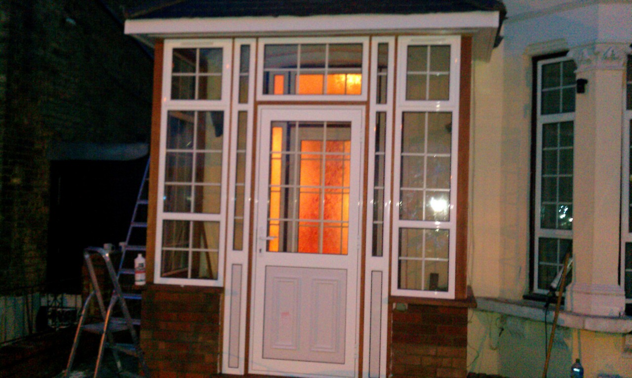 uPVC porch with Georgian bar glazing installed in Banstead